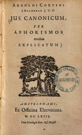 Ius canonicum, per aphorismos strictim explicatum