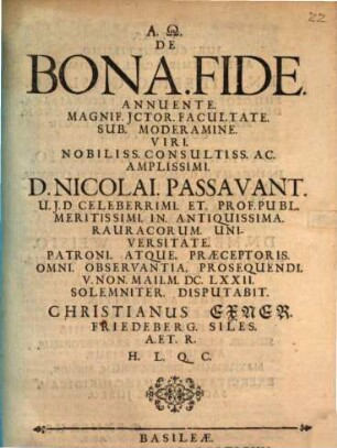 De Bona. Fide.