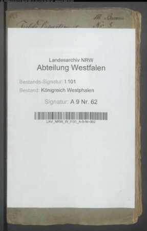 Aktiv- und Passivkapitalien des aufgehobenen Klosters Gehrden