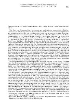 Gabriele Seitz: Die Brüder Grimm. Leben - Werk - Zeit [Rezension]