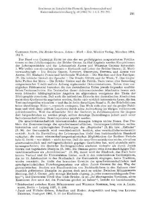 Gabriele Seitz: Die Brüder Grimm. Leben - Werk - Zeit [Rezension]