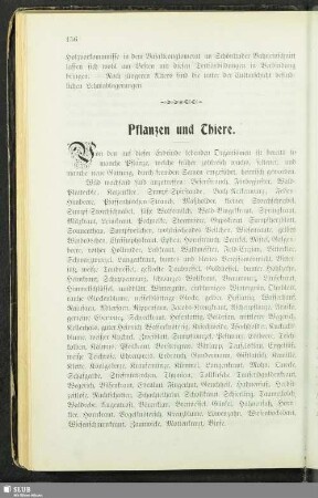 Pflanzen und Thiere