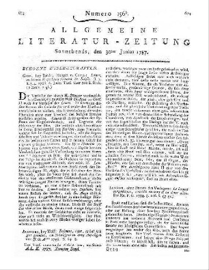 Monatsregister vom Junius 1787