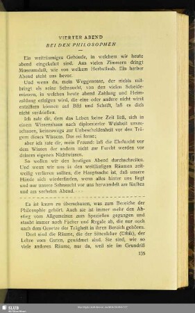 Vierter Abend: Bei den Philosophen