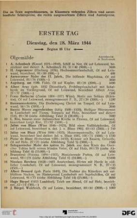 Erster Tag (Dienstag, den 28. März 1944)