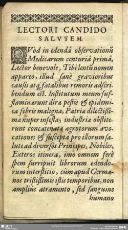 Lectori Candido Salutem. Praefatio