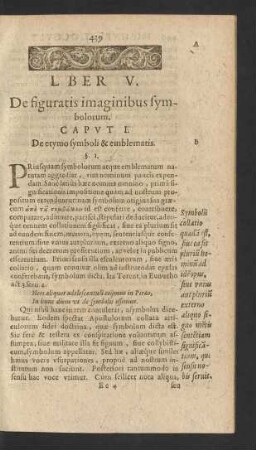 Liber V. De figuratis imaginibus symbolorum.