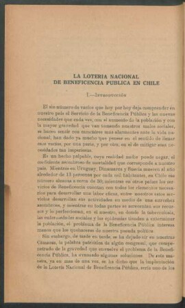 La lotería nacional de beneficiencia pública en Chile