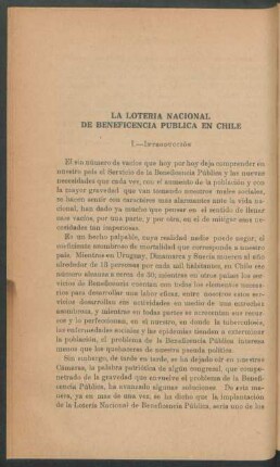La lotería nacional de beneficiencia pública en Chile