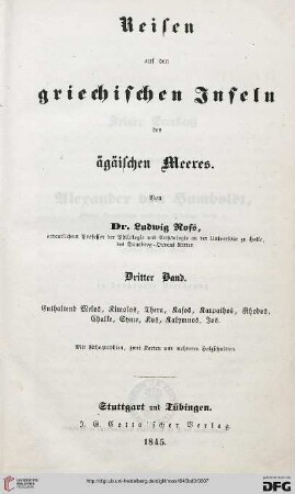 Band 3: Reisen auf den griechischen Inseln des ägäischen Meeres