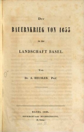 Der Bauernkrieg von 1653 in der Landschaft Basel