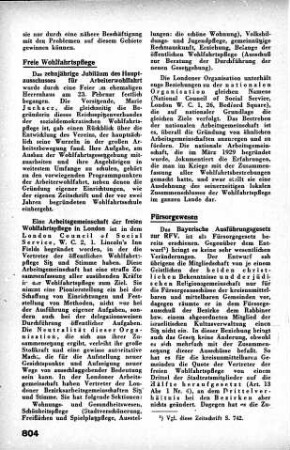 Arbeitsgemeinschaft der freien Wohlfahrtspflege in London [Freie Wohlfahrtspflege]