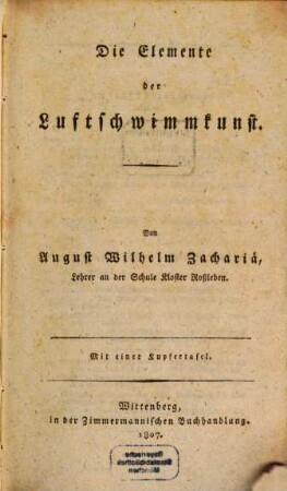 Die Elemente der Luftschwimmkunst