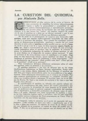 La cuestión del quechua