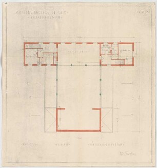 Fischer, Theodor; München - Laim; Ev. Kirche und Gemeindesaal - Grundriss OG