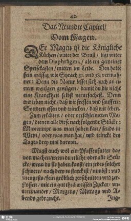 Das Neundte Capitel. Vom Magen