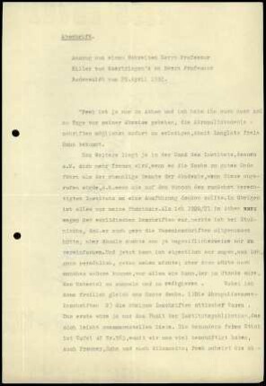 Anlage I. F. Hiller von Gaertringen an G. Rodenwaldt