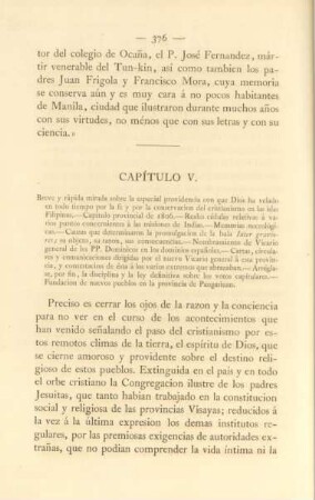 Capítulo V. Breve y rápida mirada sobre la especial providencia ...