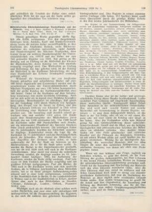 107-108 [Rezension] Lehmann, Paul (Bearb.), Mittelalterliche Bibliothekskataloge Deutschlands und der Schweiz. II. Band