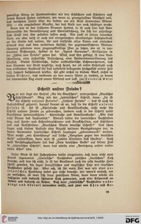29: Schrift unsrer Feinde?