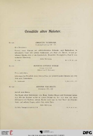 Gemälde alter Meister (Nr. 138-172)