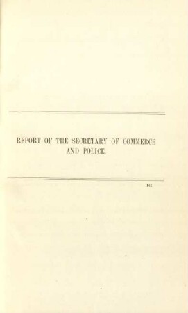 Report of the Secretary of Commerce and Police