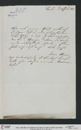 Briefwechsel Theodor Mommsen und Marie Mommsen geb. Reimer: Brief von Marie Mommsen an Theodor Mommsen