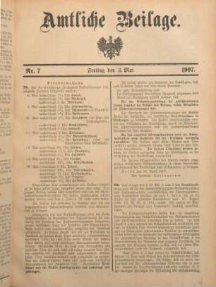 7: Beilage vom Freitag, 3. Mai 1907