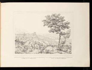 Heidelberg, Schloss, Stadt und Alte Brücke von Osten