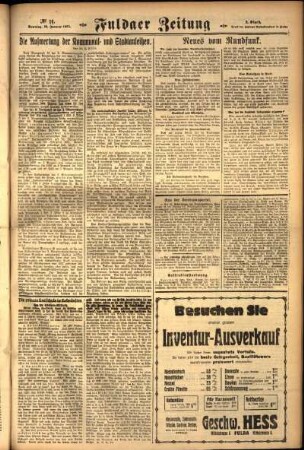 Zweite Ausgabe vom Sonntag, den 18. Januar 1925.