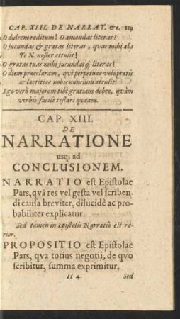 Cap. XIII. De Narratione usq[ue] ad Conclusionem.
