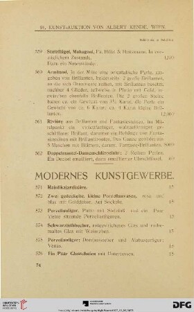 Modernes Kunstgewerbe (Nr. 571-636)