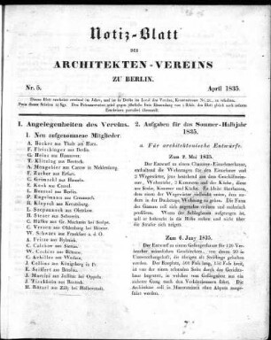 Nr. 5, April 1835