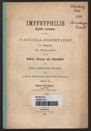 Impfsyphilis (Syphilis vaccinata)