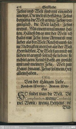 CXLI. Von der thätigen Liebe