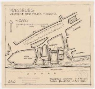 Kaserne der Maria Theresia, Bratislava: Lageplan 1:2880