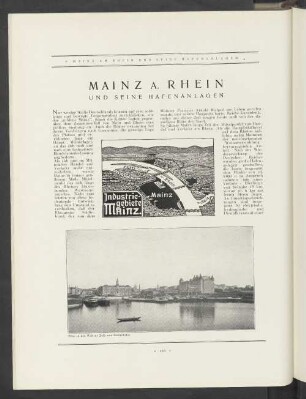 Mainz A. Rhein Und Seine Hafenanlagen