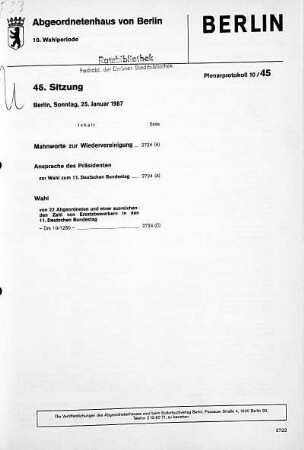 Nr. 45, 25. Januar 1987
