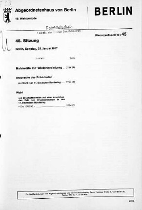 Nr. 45, 25. Januar 1987