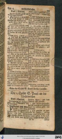 Die 1. Epistel Sanct Pauli an die Thessalonicher.