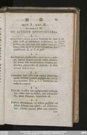 Membrum IX. De Actione Hypothecaria.