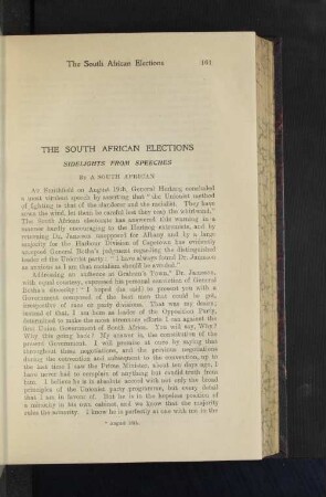 The South African Elections