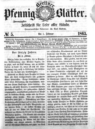 No. 5, Am 1. Februar 1863