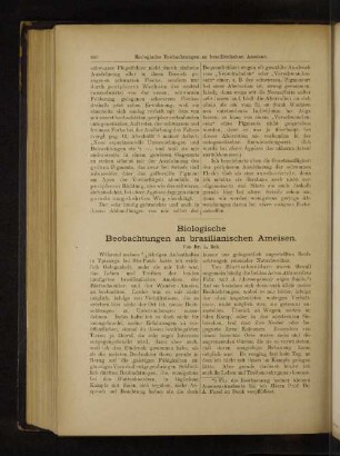 Biologische Beobachtungen an brasilianischen Ameisen.