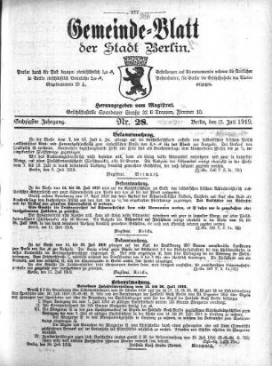 1919,28: Nr. 28, 13. Juli 1919