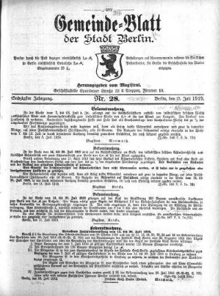 1919,28: Nr. 28, 13. Juli 1919