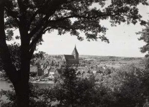 Mölln, Ansicht der Stadt mit Nikolaikirche von Nordosten
