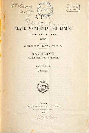 Rendiconti. 6. 1890, Sem. 2
