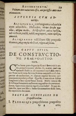 Caput XVIII. De Constructione Praepositionum.