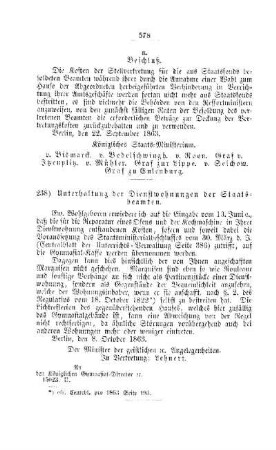 Unterhaltung der Dienstwohnungen der Staatsbeamten : [I. Allgemeine Verhältnisse der Behörden und Beamten]